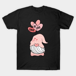 Loads Of Love Valentines Day Cute Gnome Heart Boys Girls T-Shirt